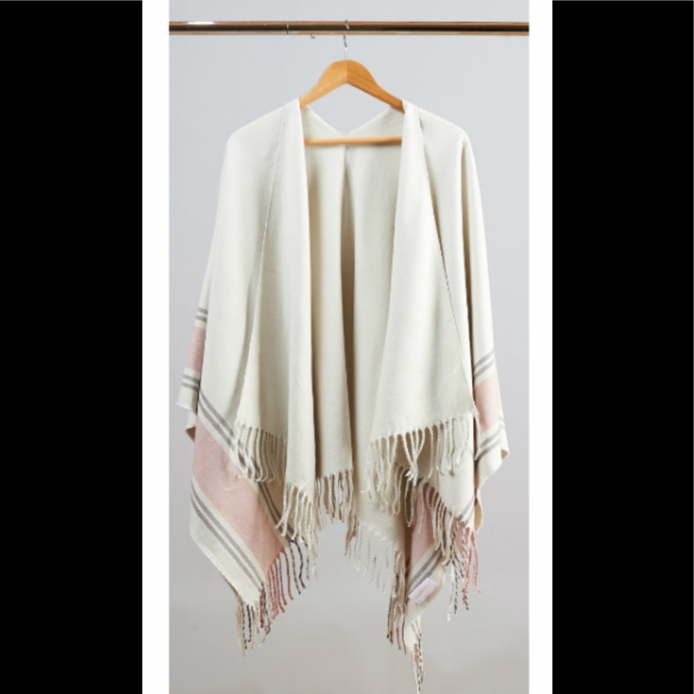 Siizu Cream Poncho Wrap